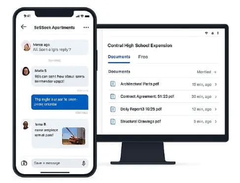 Civilstar mobile chat and desktop document workspace